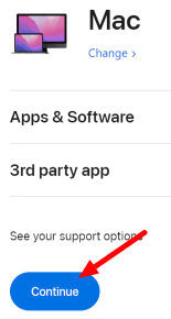 Dahi bar randevusu için Devam Düğmesine tıklayın