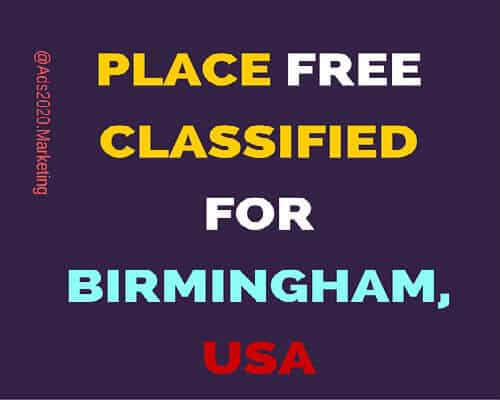 Place Free classified for Birmingham.USA Classifieds Sites-at-Ads2020.marketing-500x400