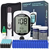 Metene TD-4116 Blutzuckermessgerät-Set, 100 Glucometerstreifen, 100 Lanzetten, 1 Blutzuckermessgerät, Blutzuckertest-Set mit Stechhilfe, Diabetes-Test-Set, codierungsfreies Messgerät, großes Display