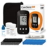 CareSens N Blutzuckermessgerät-Kit mit 100 Blutzuckerteststreifen, 100 Lanzetten, 1 Blutzuckermessgerät, 1 Stechhilfe, Reisetasche für Diabetes-Testkit (Auto-Codierungs-Glukometer-Kit mit 1 Kontrolllösung)