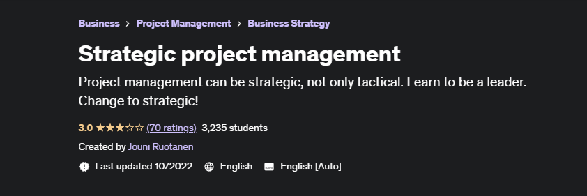 إدارة المشروع الاستراتيجي