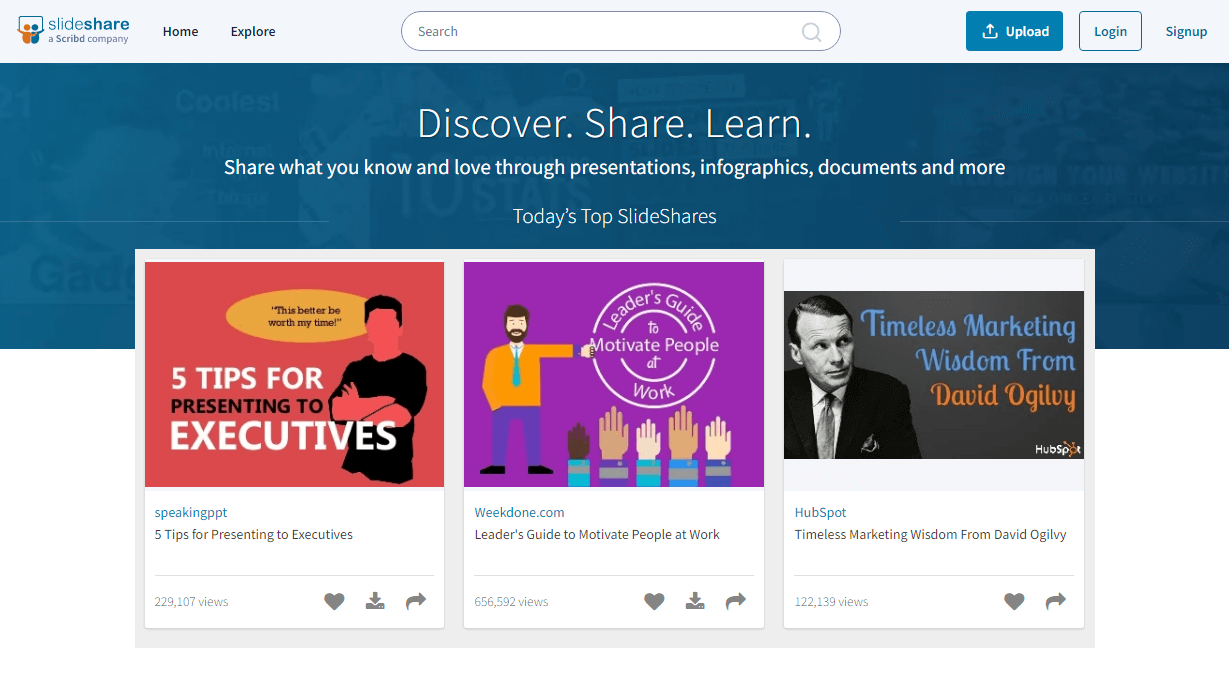 interfață slideshare