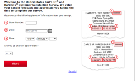 TellHappyStar — Hardee 的 Carl's Jr. 官方客户调查