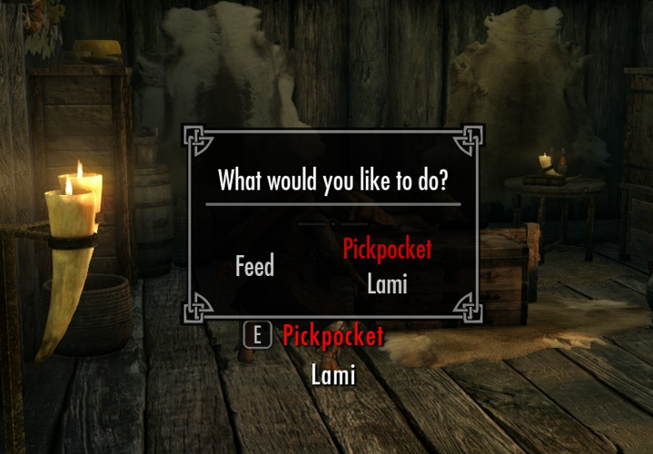 скайрим кормление