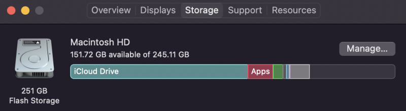 нажмите на вкладку хранилища