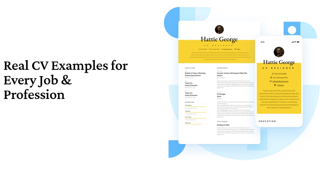 Примеры студенческих резюме в VisualCV