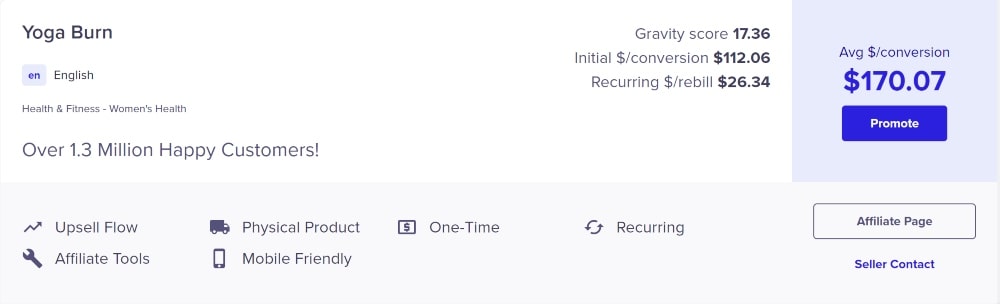 produto ClickBank para yoga burn