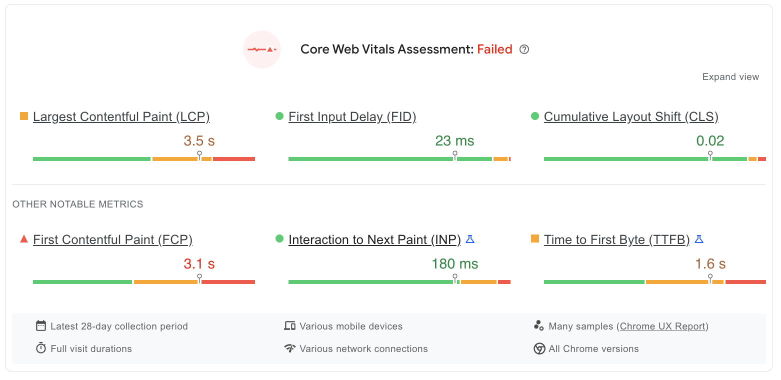 sayfa hızını optimize etmek için temel web hayati değerleri değerlendirmesi