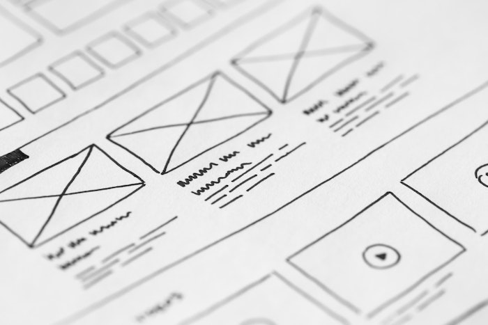 Wireframes für Website-Design