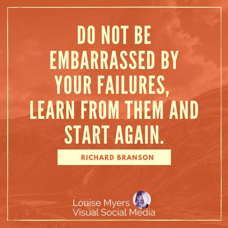 구리색 이미지는 실패로부터 배우라고 말합니다.