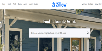 Zillow-buy-rent-sell-homes-rentals-online-platform-usa-400x200