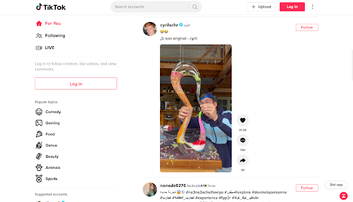 소셜 콘텐츠 유형