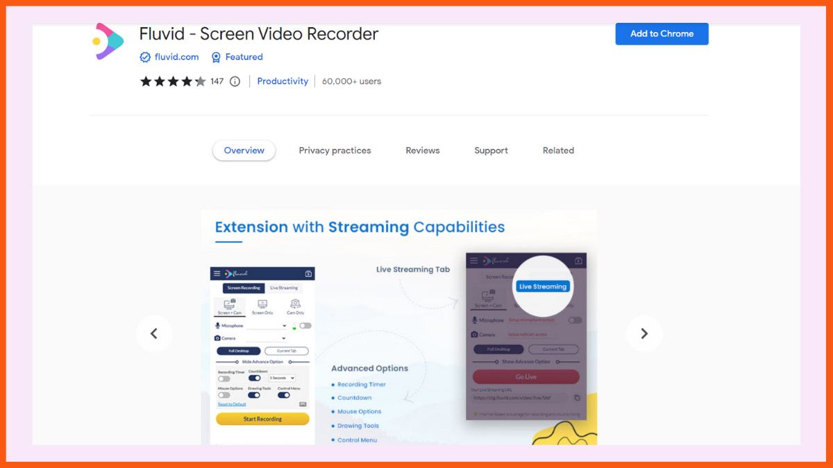 Fluvid - Ekstensi Chrome Perekaman Layar Terbaik