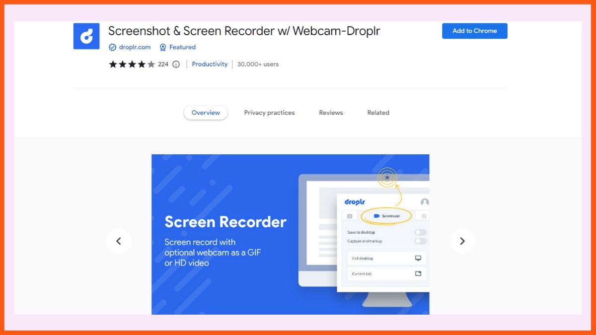 Droplr - Ekstensi Chrome Perekaman Layar Terbaik