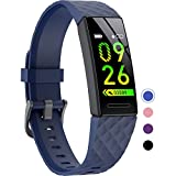 QOOGOT Fitness-Tracker mit Blutsauerstoff-SpO2-Herzfrequenz-Schlafmonitor, wasserdichter Gesundheits-Aktivitäts-Tracker für Android und iOS, Sportuhr mit Schrittzähler, Kalorienzähler für Fitbit Männer Frauen (Blau)