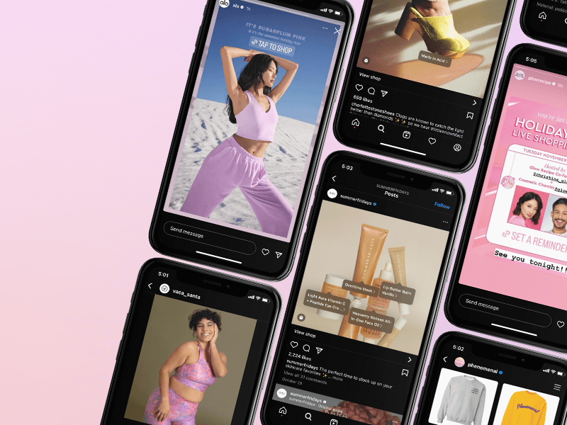 Esempi di funzioni per lo shopping su Instagram