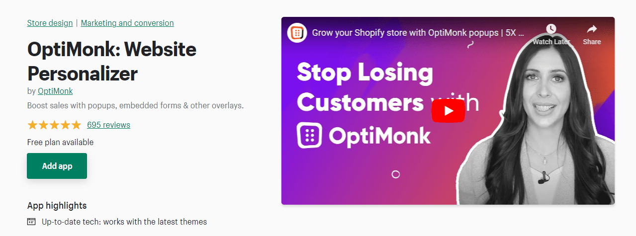 Popup Optimonk Shopify Upsell