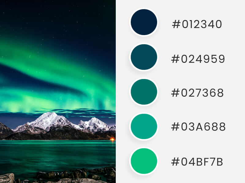 Kış Renk Paletleri - kışın parlak bir kuzey ışığı