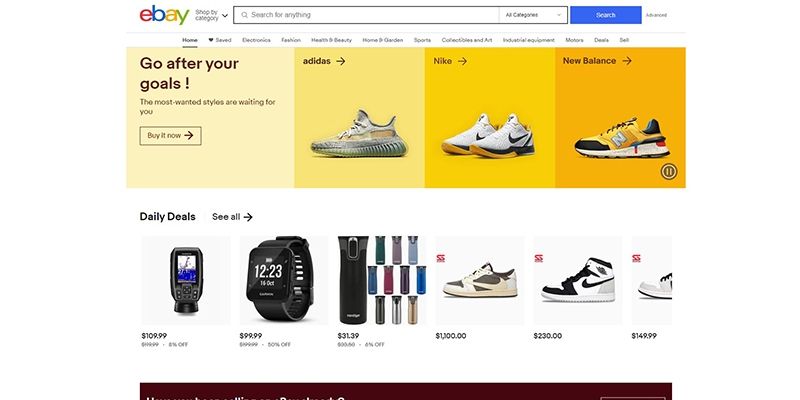 домашняя страница eBay