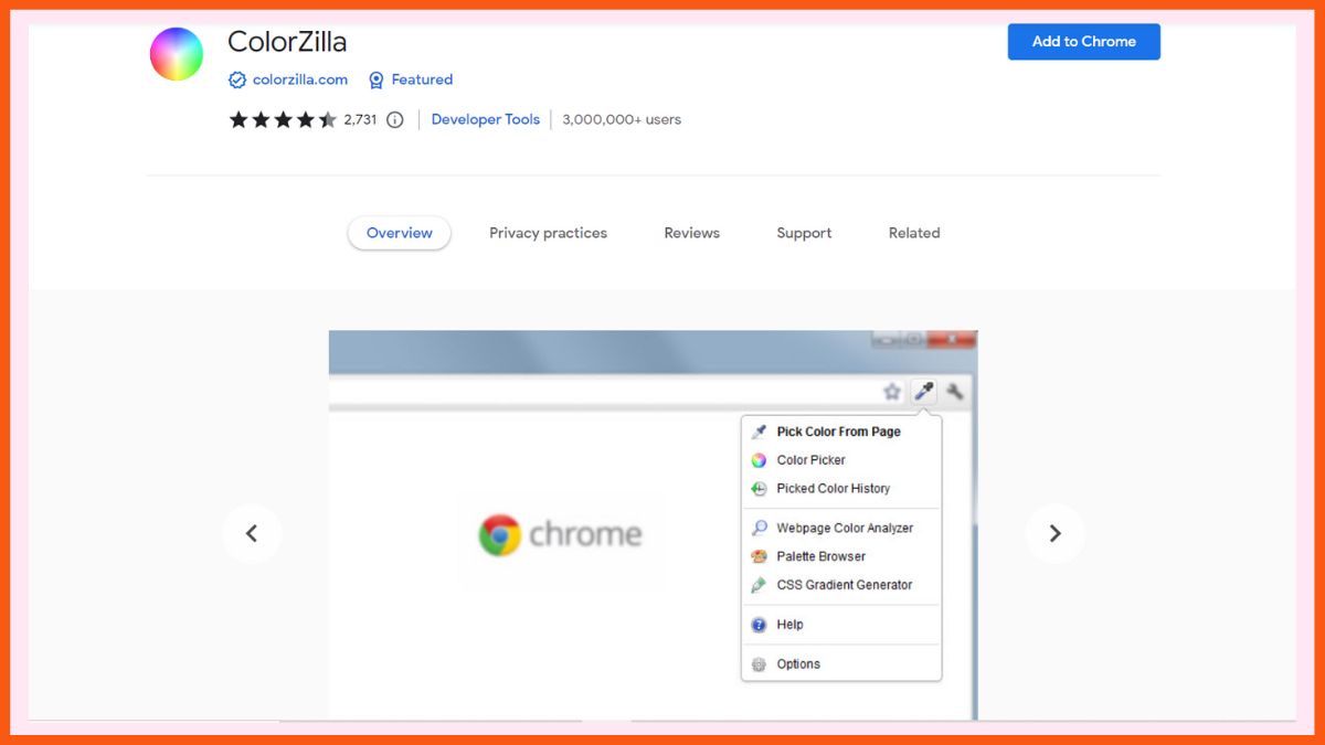 ColorZilla - 그래픽 디자이너를 위한 최고의 Chrome 확장 프로그램