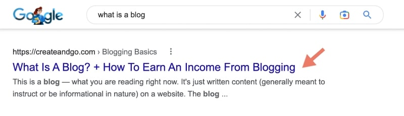 Contoh hasil mesin pencari SERP