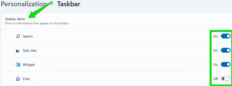 Hapus ikon bilah tugas