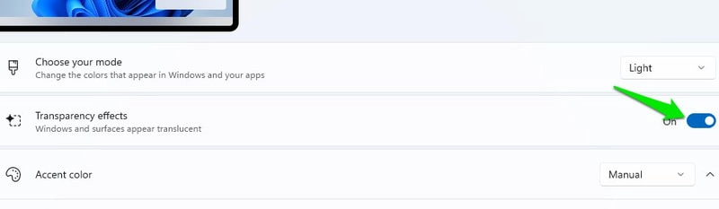 Jadikan bilah tugas transparan di Windows 11