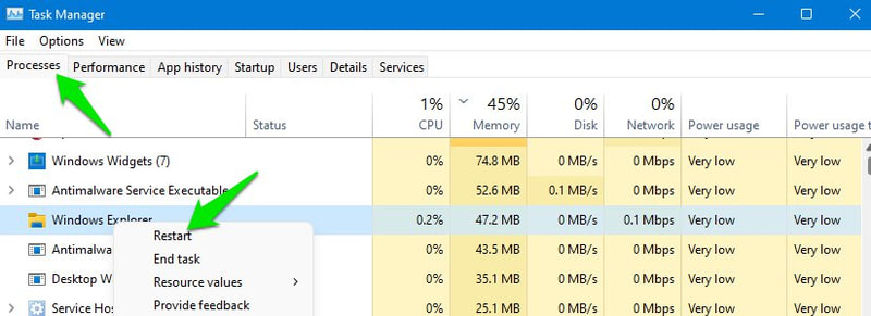 Mulai ulang penjelajah Windows