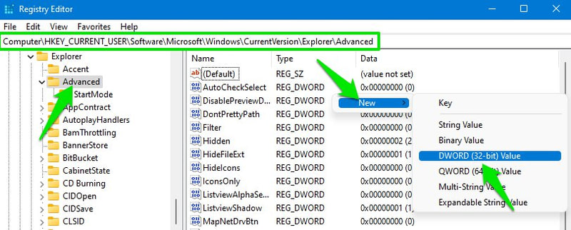Buat nilai kata kunci