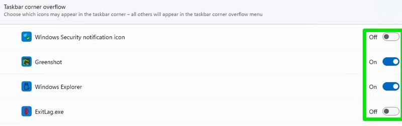 Sembunyikan ikon baki sistem