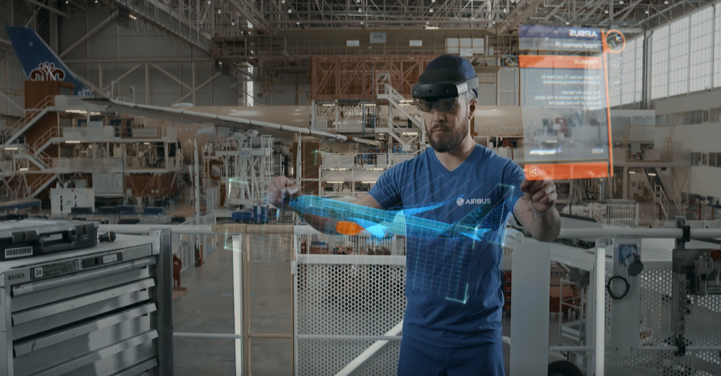 Airbus utilizza Microsoft Hololens 2 fornito da Microsoft