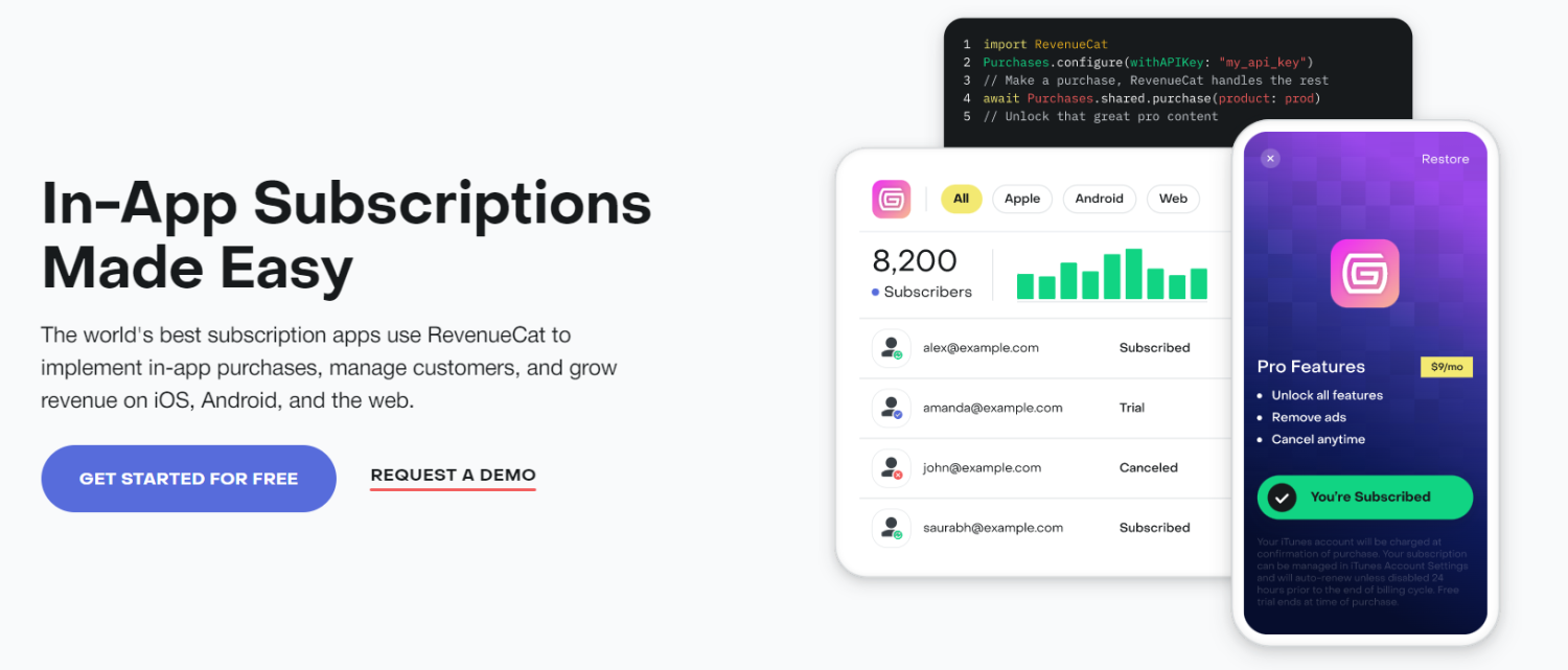 Подписки в приложении