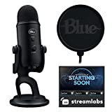 Logitech Blue Yeti Game Streaming Kit con microfono da gioco USB Yeti, software Blue VO!CE, temi esclusivi Streamlabs, filtro pop blu personalizzato, PC/Mac/PS4/PS5