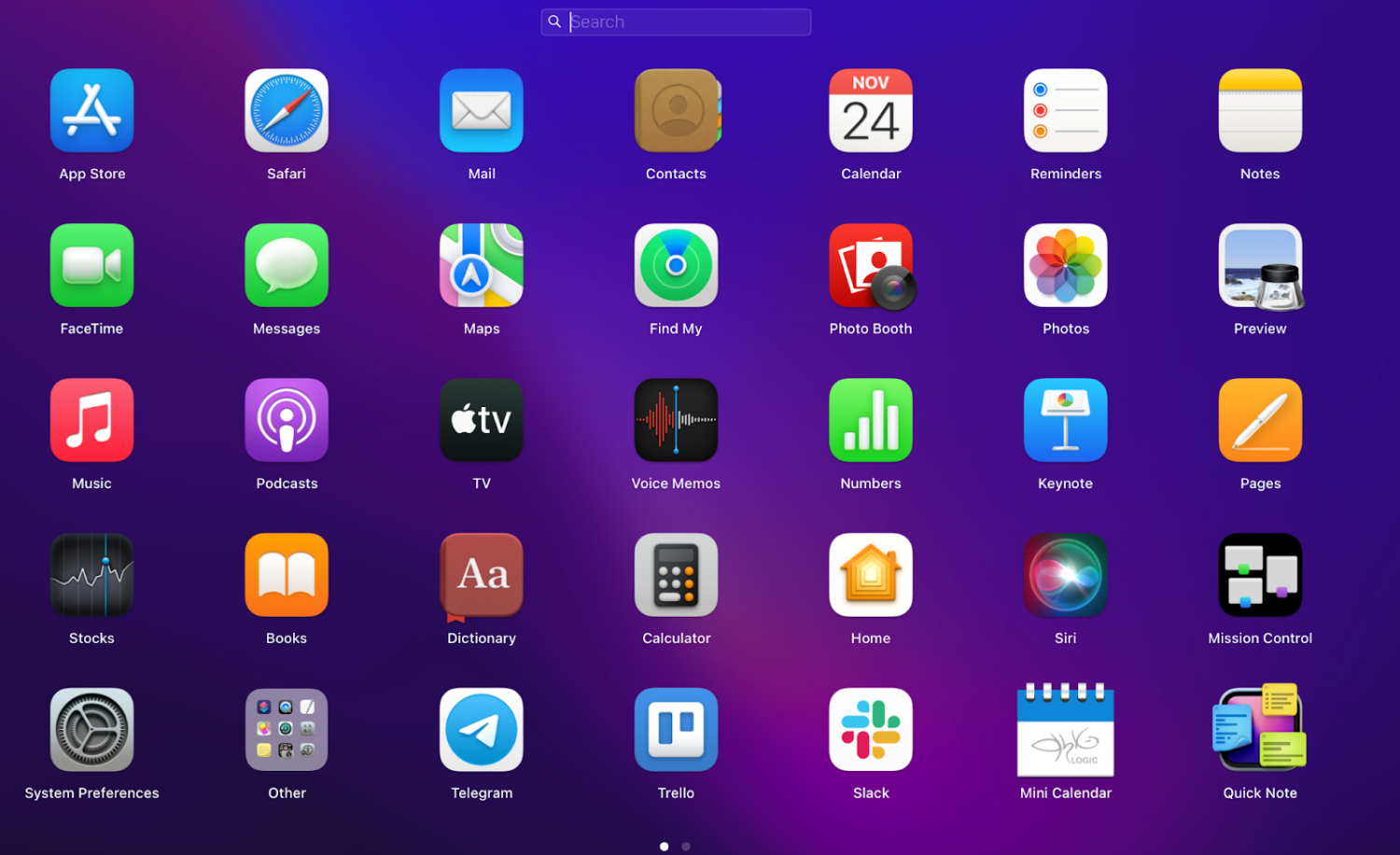ค้นหากิจกรรมมอนิเตอร์ใน Launchpad