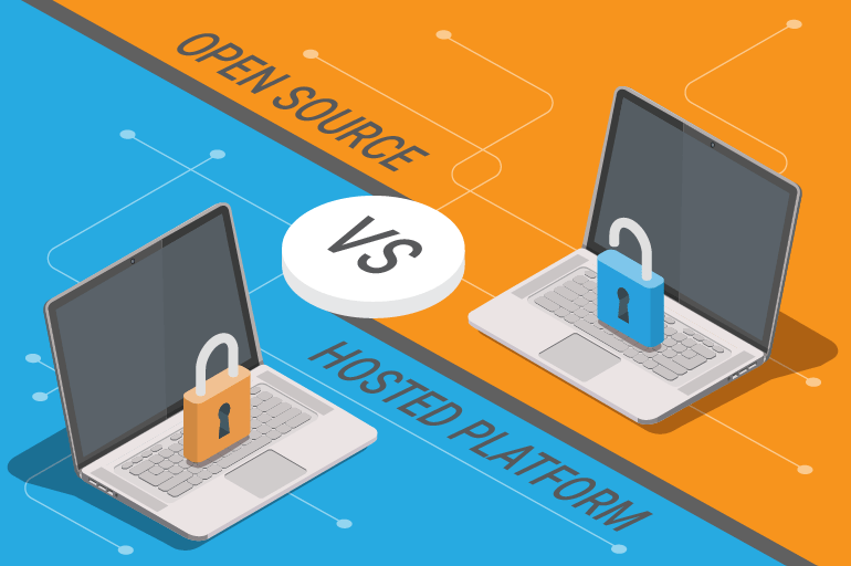 open source vs piattaforma ospitata