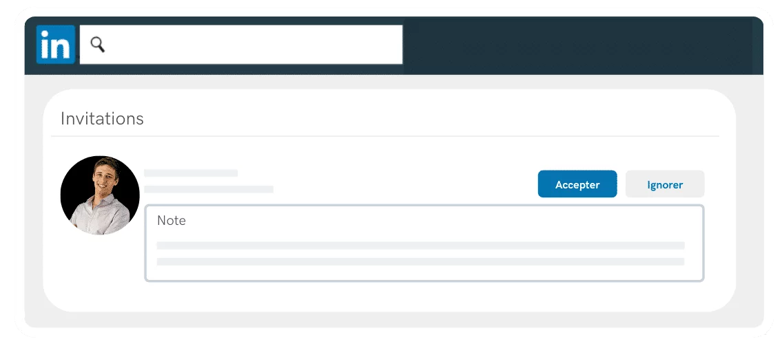 le message d'invitation sur linkedin example
