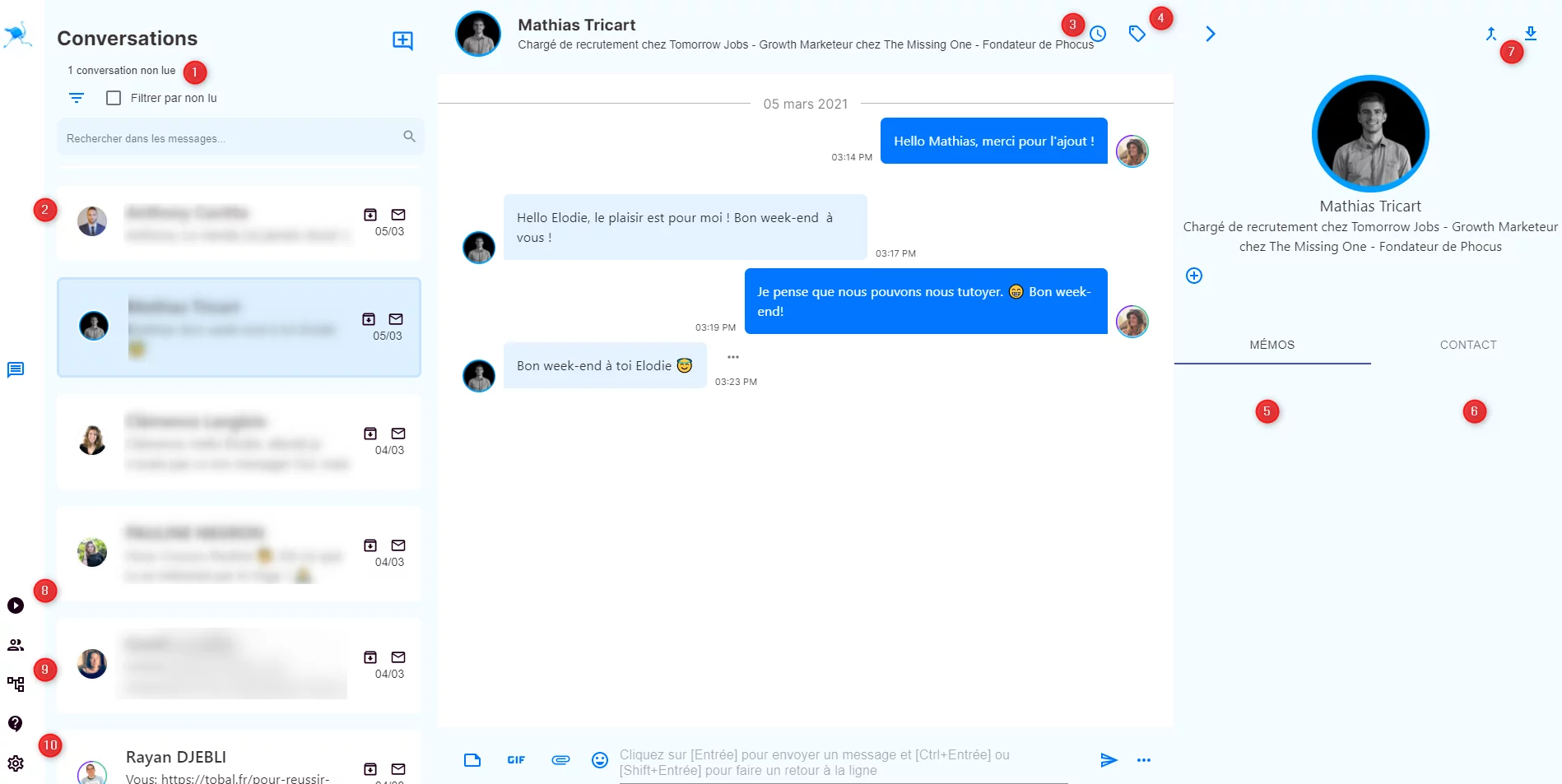 リンクイン メッセージの受信トレイ waalaxy