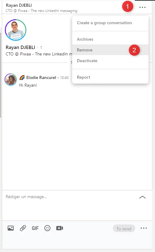 Linkedin-Nachricht entfernen