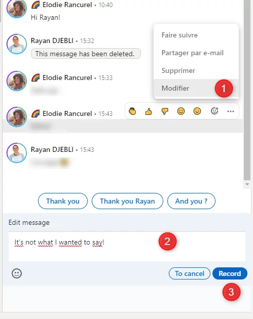 Linkedin-Nachricht bearbeiten