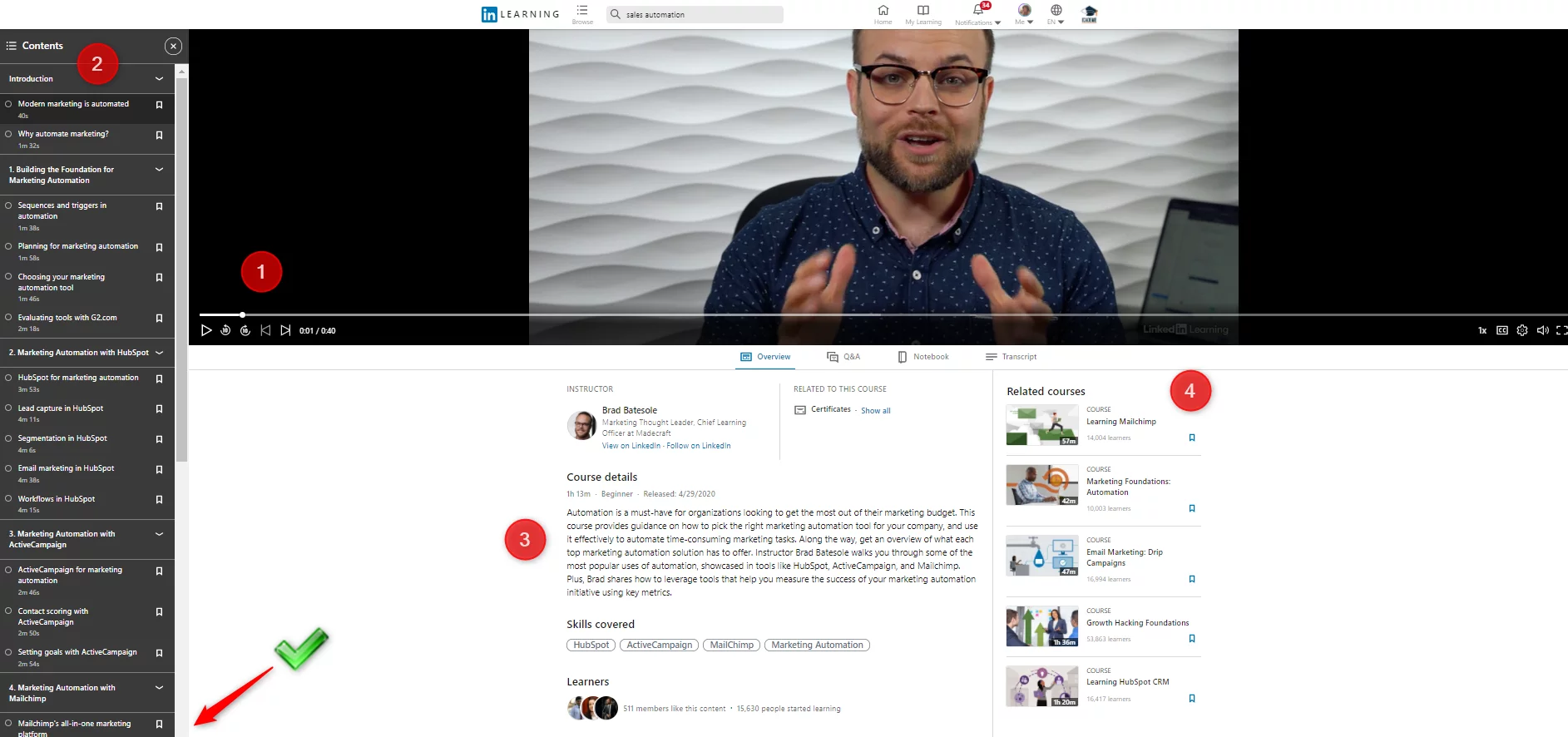 Linkedin öğrenme örnek kursu
