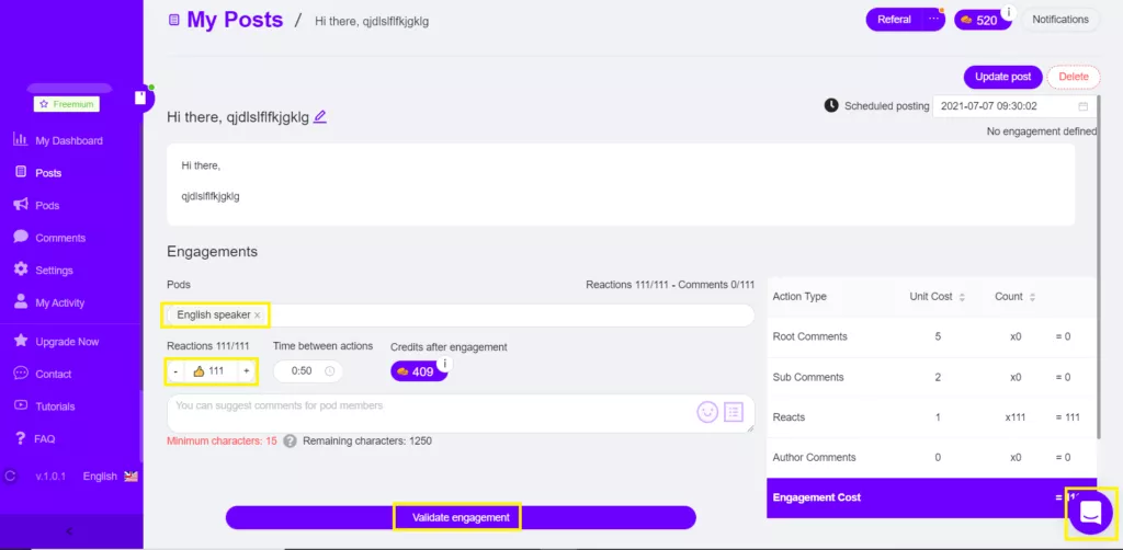 jadwalkan posting di LinkedIn podawaa