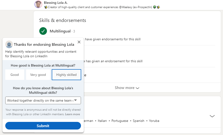 如何在 LinkedIn 上背书