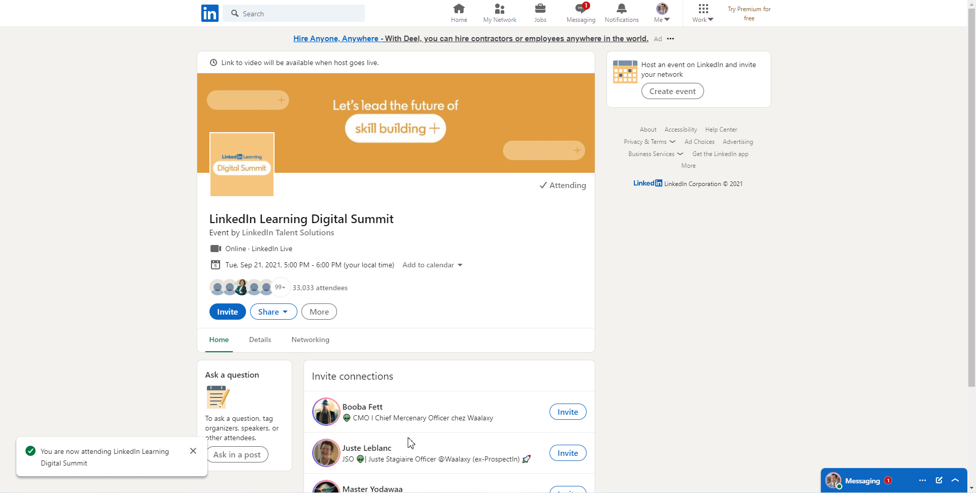 المزيل للمشاركين رابط رسالة غير متساوية