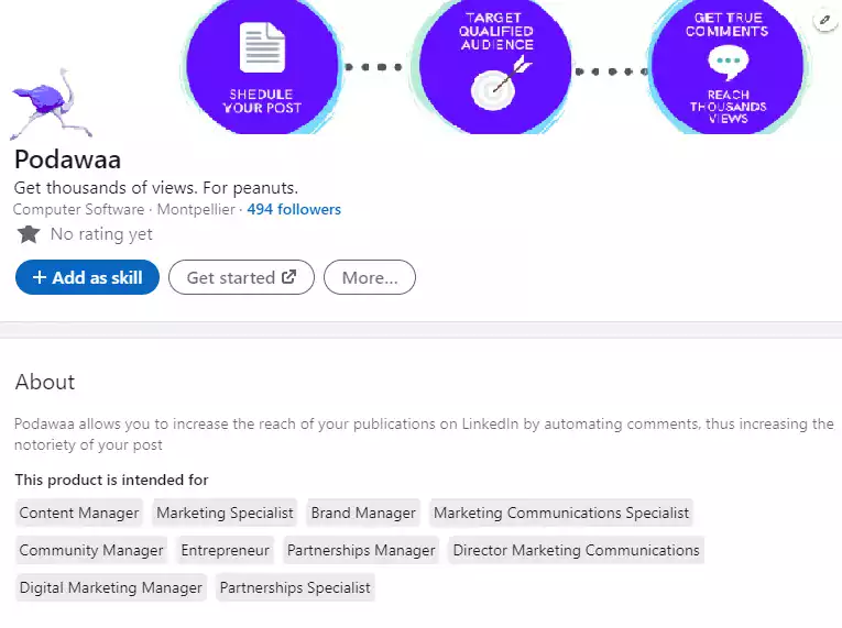 página do produto podawaa