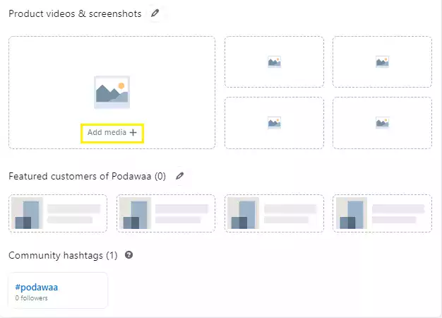 página de produto multimídia