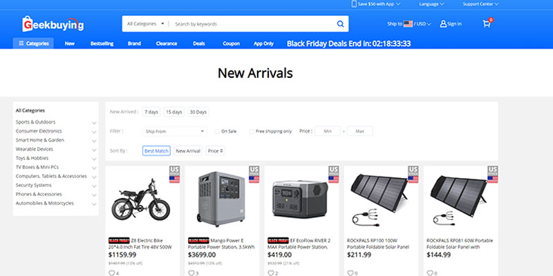 Домашняя страница Geekbuying