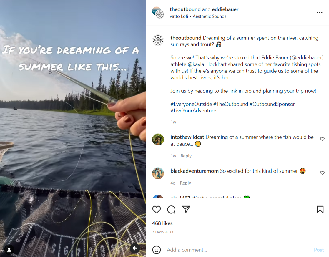 6 Screenshot taken on the official Eddie Bauer Instagram account