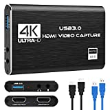 DIGITNOW オーディオ ビデオ キャプチャー カード 4K HDMI USB 3.0 キャプチャー アダプター ビデオ コンバーター 1080P 60fps ビデオ ゲーム レコーディング ライブ ストリーミング 放送用 ポータブル キャプチャー デバイス PS4 Xbox One カメラをサポート