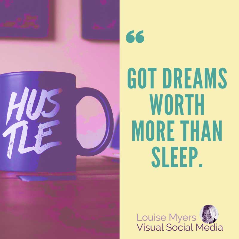 Grafik sagt, dass Träume mehr wert sind als Schlaf.