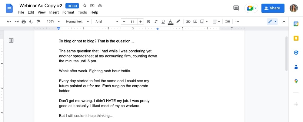 contoh salinan iklan webinar